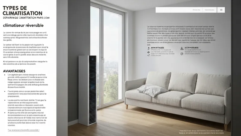 Climatiseur réversible installé dans un salon moderne
